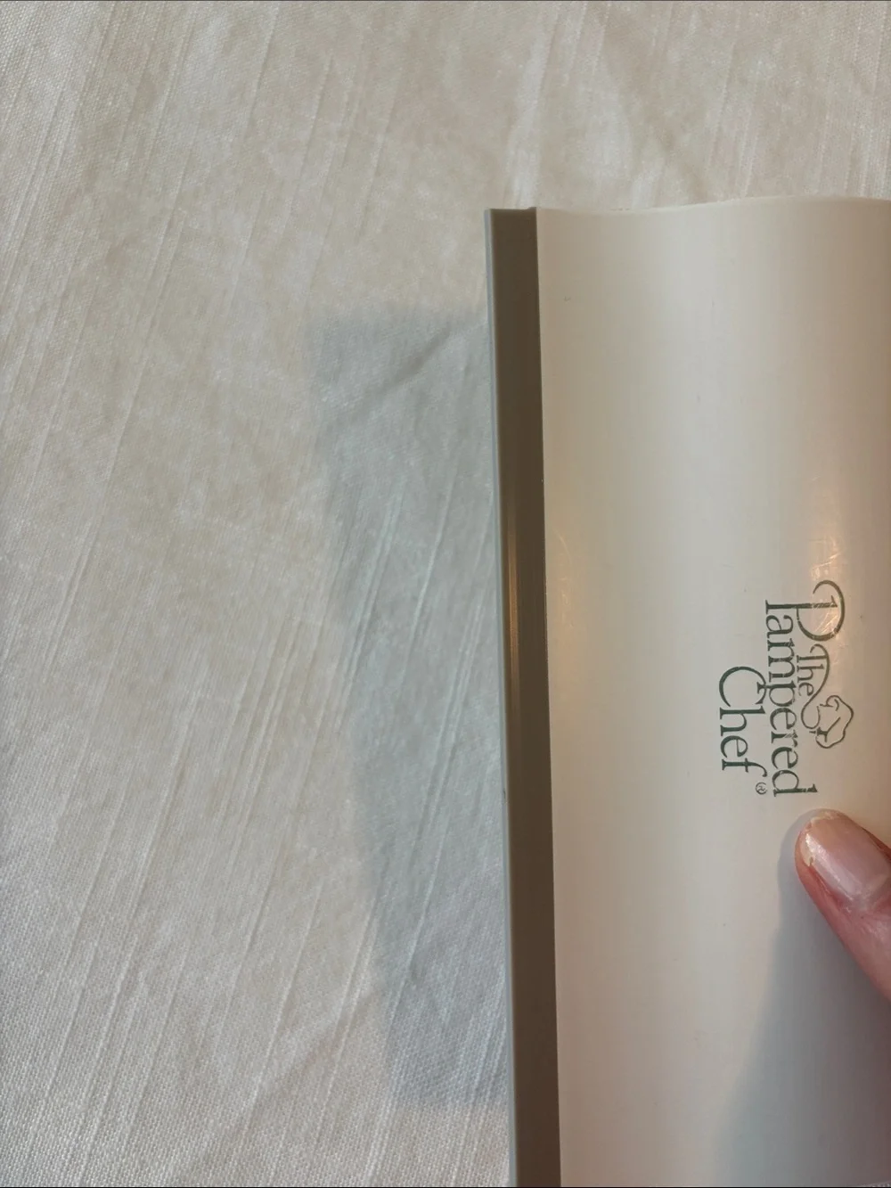 The Pampered Chef Dough Scraper — Cream Body with Gray Edge